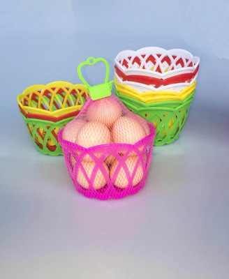 wholesale Large egg basket Plastic Packaging portable Egg Basket Woven mesh frame Fruit baskets Egg box