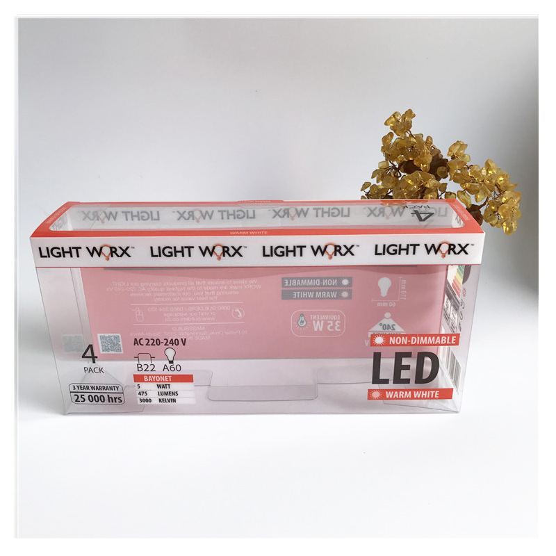 厂家定制灯泡PVC包装盒PP塑料盒子PET环保折盒LED印刷胶盒