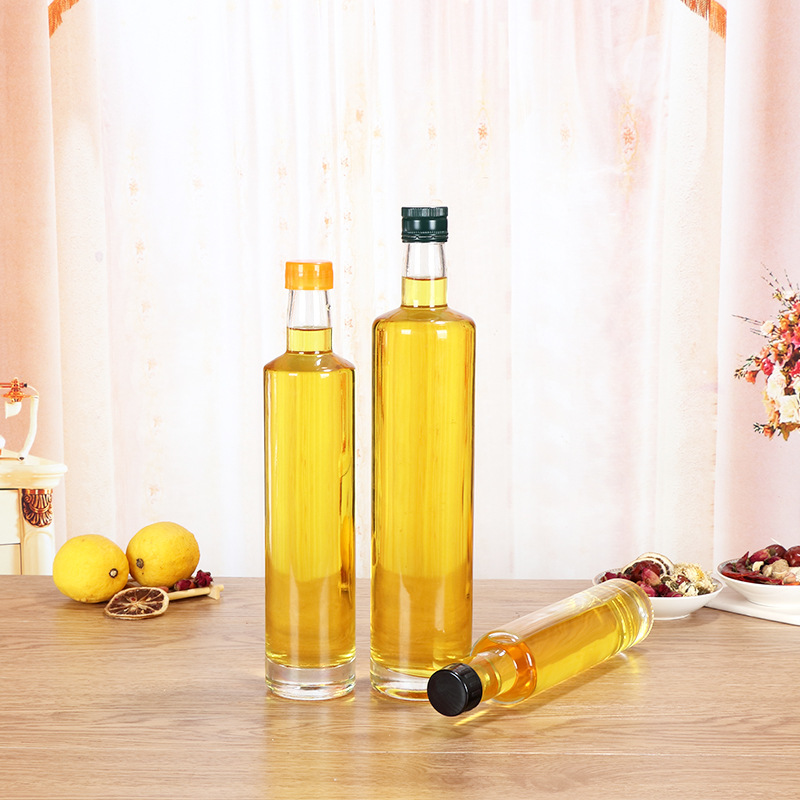 多种规格方形圆形250ml500ml750ml山茶油瓶玻璃透明墨绿橄榄油瓶