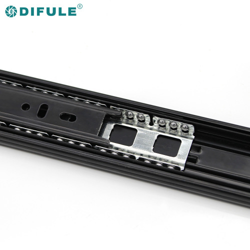 Dingfu Le Thickened Three-section Slide Rail Drawer Three-fold Guide Rail Silent Track Cold Rolled Steel Black Slide Rail Wholesale 