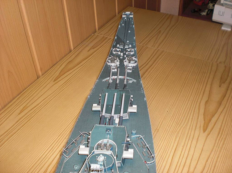 Paper Model USS Missouri Battleship (1:280), 96 cm Finished, Advanced DIY Kit