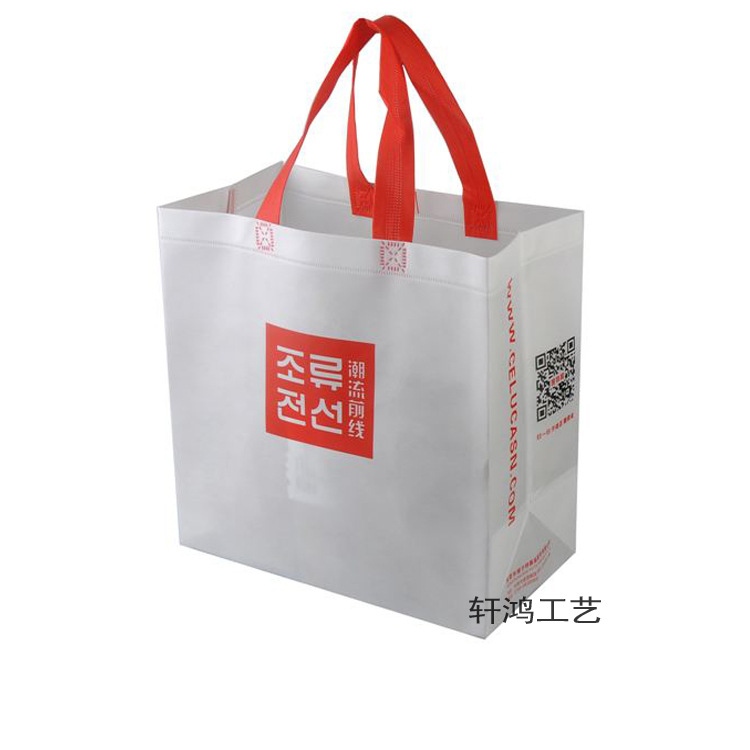 淋膜无纺布立体手提袋 超声波热压一体成型袋 覆膜外卖打包手提袋