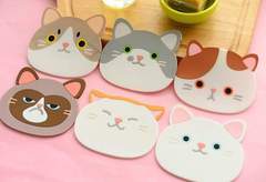 Positive Blessing Famous Cat Cute Cup Mat Silicone Cup Mat Heat Insulating Mat Anti-slip Mat Bowl Mat Dining Mat