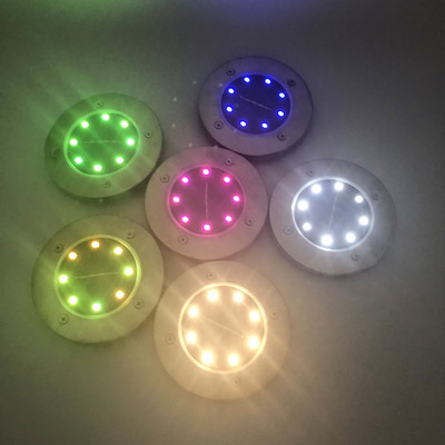 户外8灯12LED太阳能感应变色地埋灯不锈钢地坪灯庭院装饰