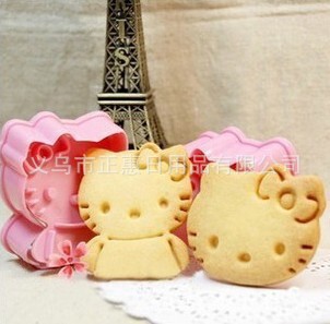 Yunfeng Yunfeng DIY baking cookie mold cute three-dimensional KT cat full body cookie print 2 pieces