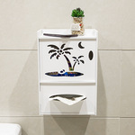 墙壁置物架 家庭卫生间免打孔双层防水置物架批发 木塑板置物架