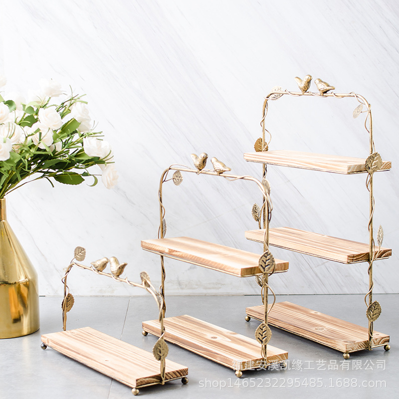 Nordic soporte de la torta de madera maciza moderna minimalista postre tienda bandeja postre estante moda boda accesorios decoración traje