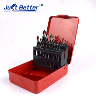 Source manufacturer 18-piece set of clear edge three-tip woodworking drill set with iron boutique box processing customized spot supply