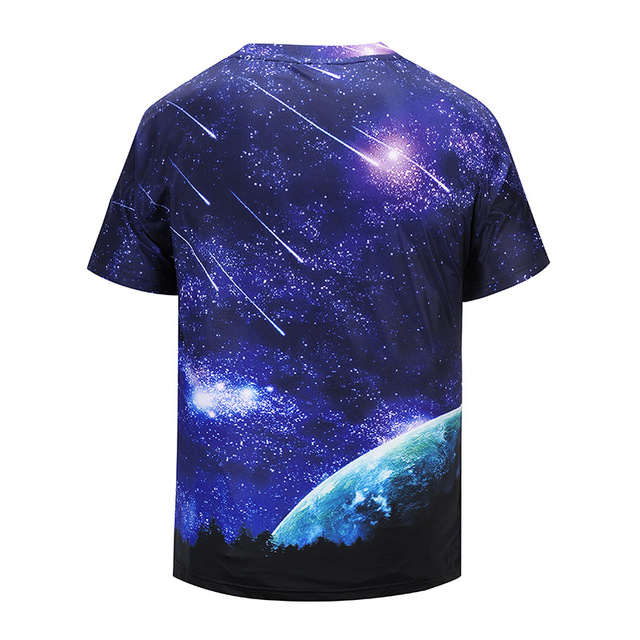 Men’s Dress Summer New Men’s Top Digital 3D Star Printed T-shirt 