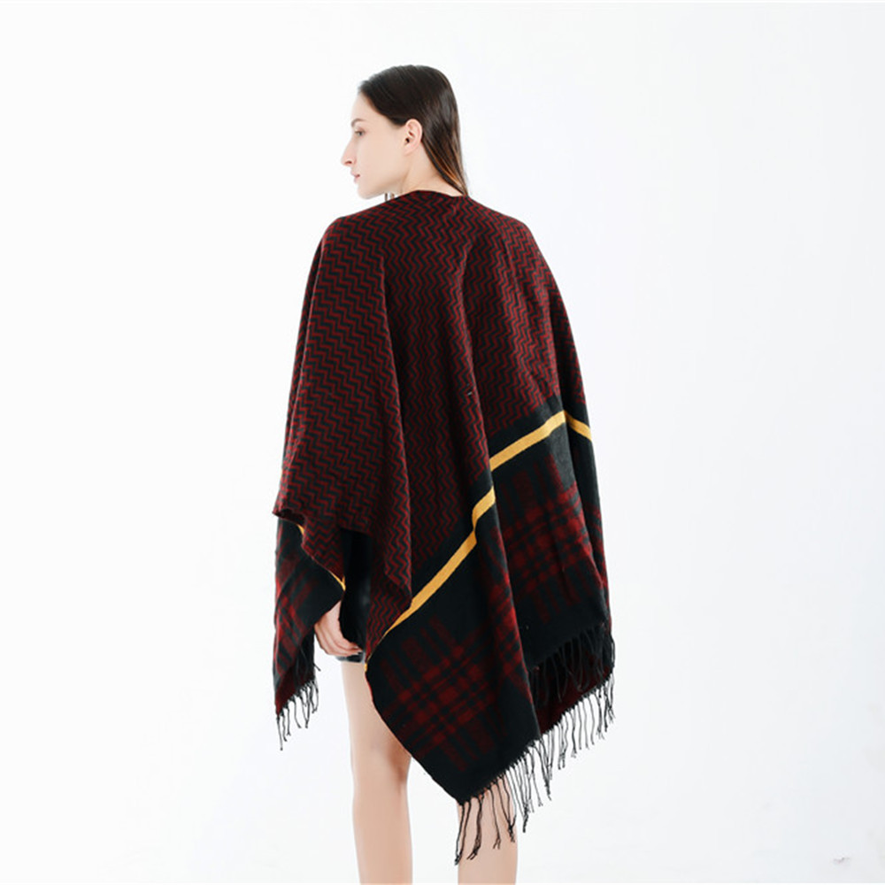 2020 plataforma transfronteriza Venta caliente estilo europeo y americano Plaid onda raya costura imitación Cachemira borla bufanda chal caliente