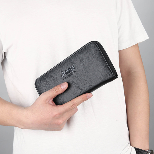 Men's Long Wallet Zipper Wallet Phone Bag Multi Card Slot Youth Money Clip Card Holder Fashion Handbag