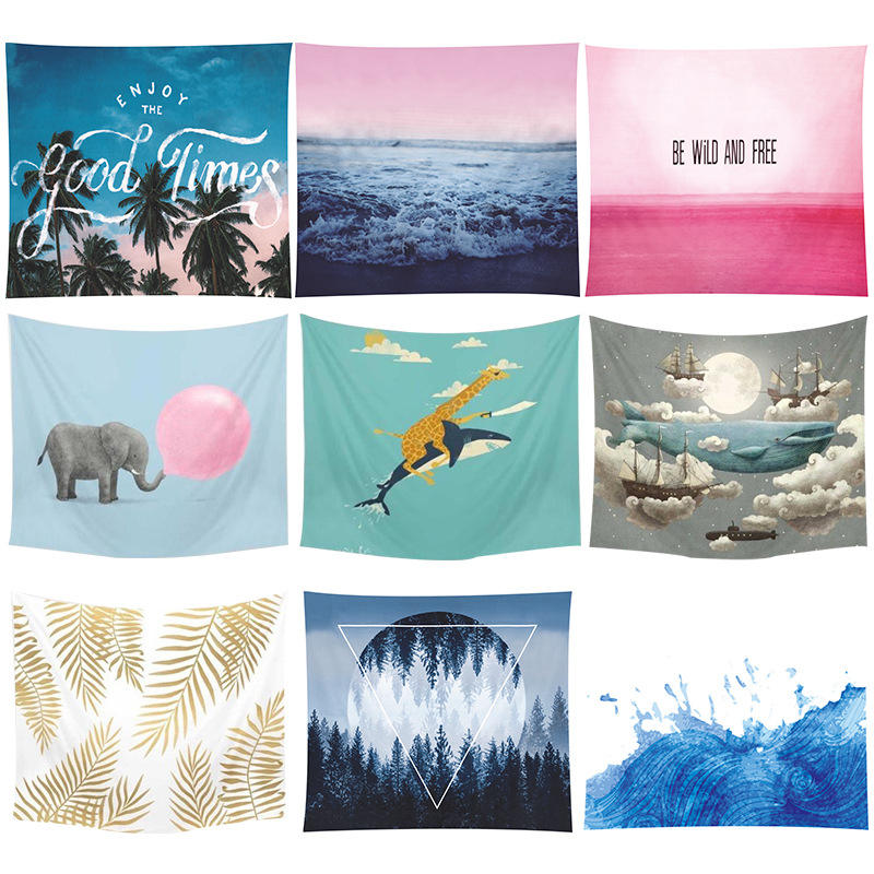 ins挂毯少女房间布置装饰毯背景墙简约装饰挂布床头墙壁名宿挂毯