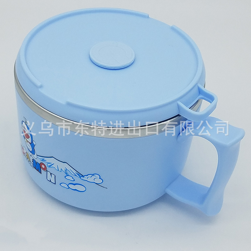 Factory direct sales of stainless steel 304 lunch boxes, cartoon covered instant noodle bowls, insulated fast food cups, heat-resistant student lunch boxes detail image 6