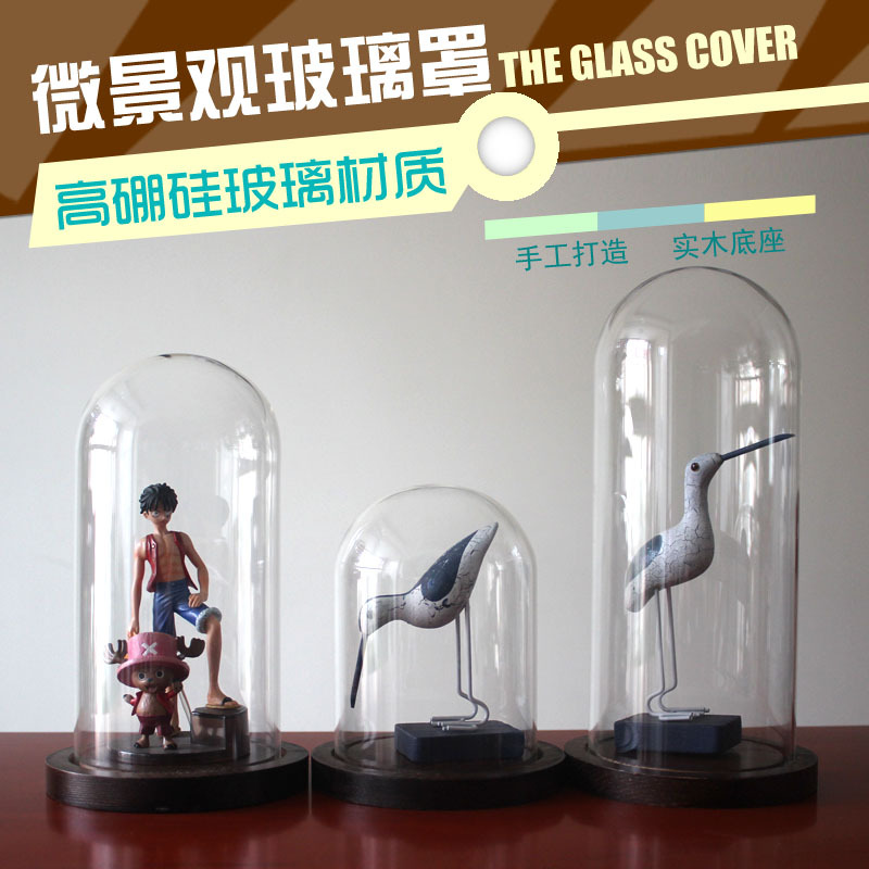 image Dried flowers Garage Kit Glass cover Jewellery Antique Decoration ornament Glass dust cover