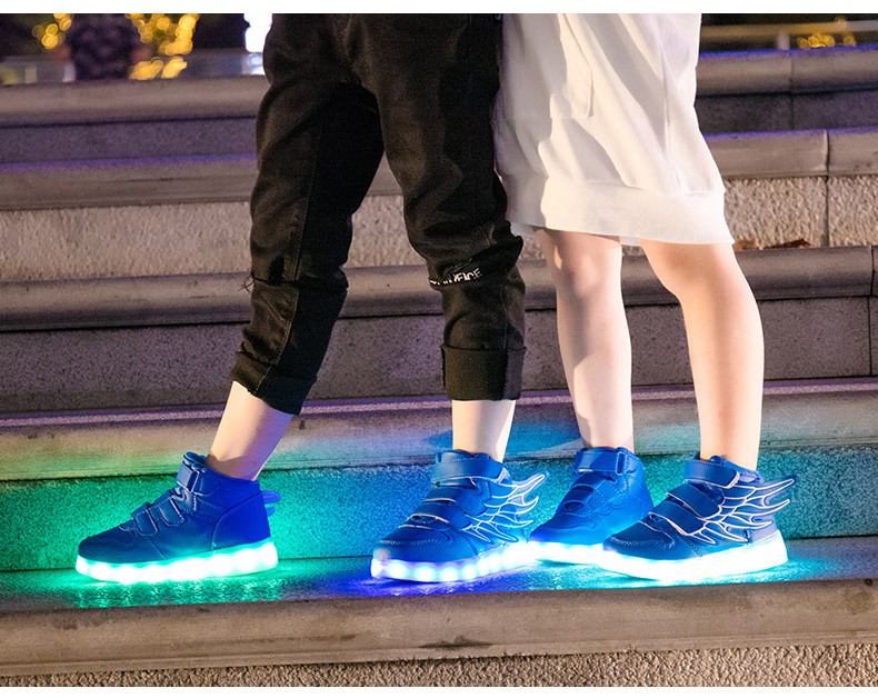 2024 Ala per bambini Primavera, Autunno, Inverno Luminescente colorato per ragazzi e ragazze Scarpe luminose notturne ricaricabili a LED_voghion.com