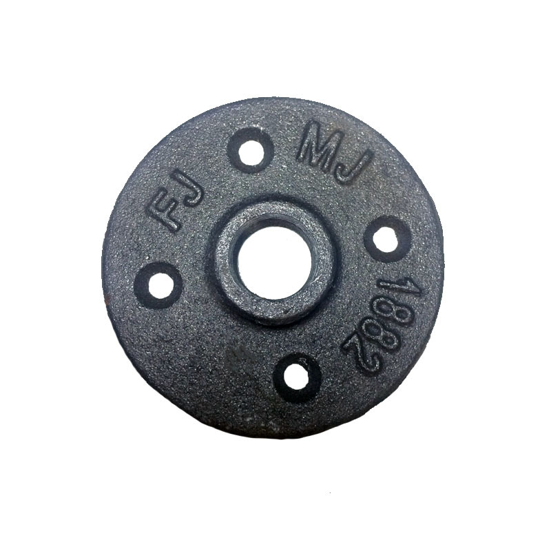 廠家直銷複古法蘭片鑄鐵置物架底座四孔法蘭盤工藝品