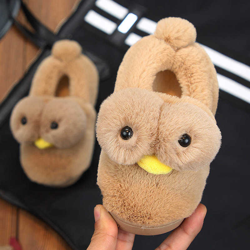 儿童棉拖鞋女童可爱冬天保暖2018新款冬季加绒3-6岁男童宝宝棉鞋