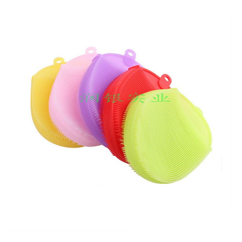 超柔軟細毛柱環保型矽膠洗碗刷洗澡刷清潔水果毛孔多功能型矽膠刷