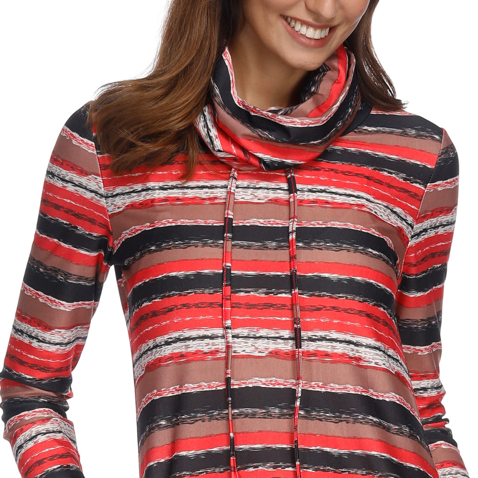 Multicolor Striped Long Sleeve Sweater NSOY46246