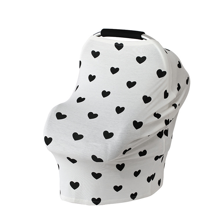 2018欧美哺乳巾 多功能纯棉安全座椅坐垫 婴儿车盖布购物推车罩