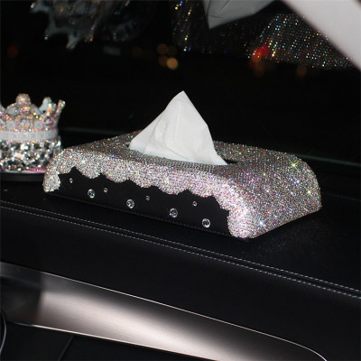 automobile Diamond Gypsophila Full bore Tissue box Car vehicle Tissue box high-grade vehicle Tissue box