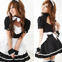 Japanese cute black and white maid outfit cosplay restaurant uniform anime maid outfit