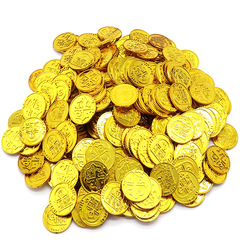 Spanish pirate gold coins plastic pirate money coins game chips coins decoration toys factory direct sales