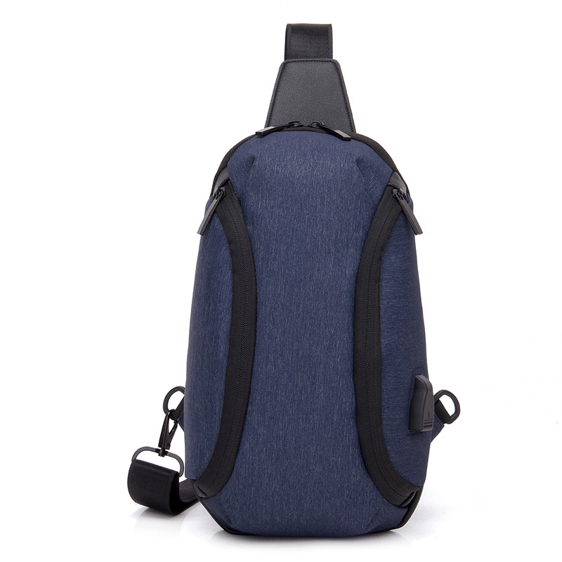 批发新款韩版男士单肩包潮流胸包休闲胸前包男式斜挎包牛津布防水|ms