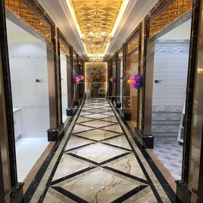 大理石室内地板 复古石材地板 门槛石 中式黄色暖色系列石材|ru