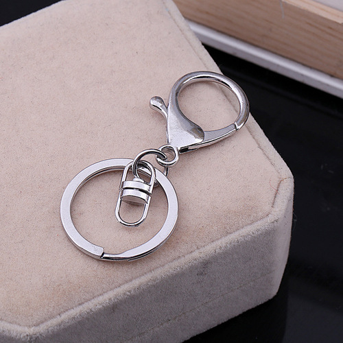 Large character lobster buckle key ring metal color-preserving diy jewelry key chain accessories three-piece set alloy waist buckle