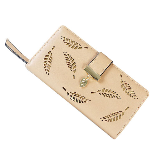 Women's Wallet  New Long Card Slot Creative Hollow Leaf Mobile Phone Case Student Money Clip Dropshipping One Piece
