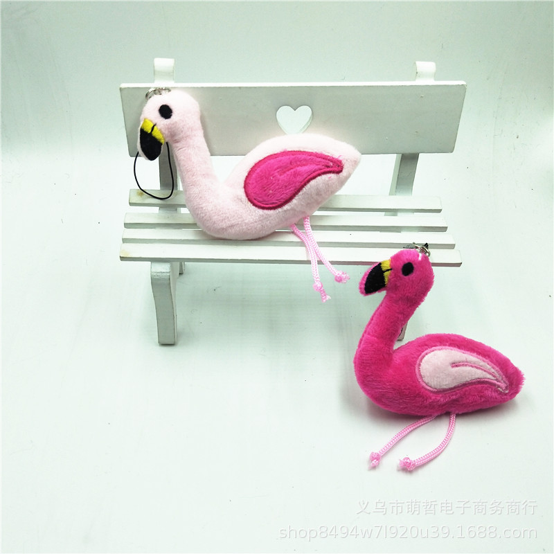 K-Style of Cartoon Cute Little Fresh Cute Soft Girl Plush Toy Flamingo Bird Mobile Phone Pendant for Women