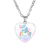 Children's cartoon accessory, pendant, necklace heart shaped, suitable for import, Birthday gift