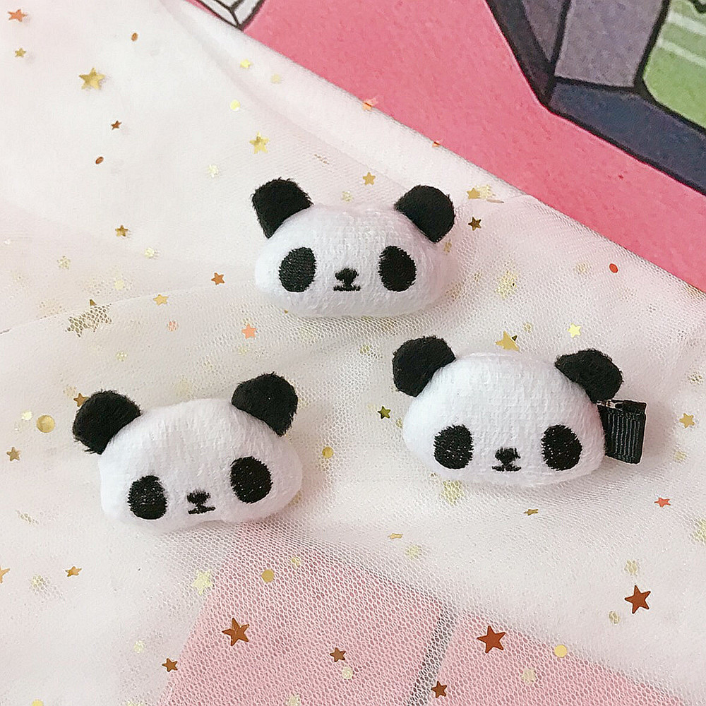 Lindo Panda Felpa Hecho A Mano Pinza Para El Cabello Liga Para El Cabello Broches 1 Pieza display picture 3