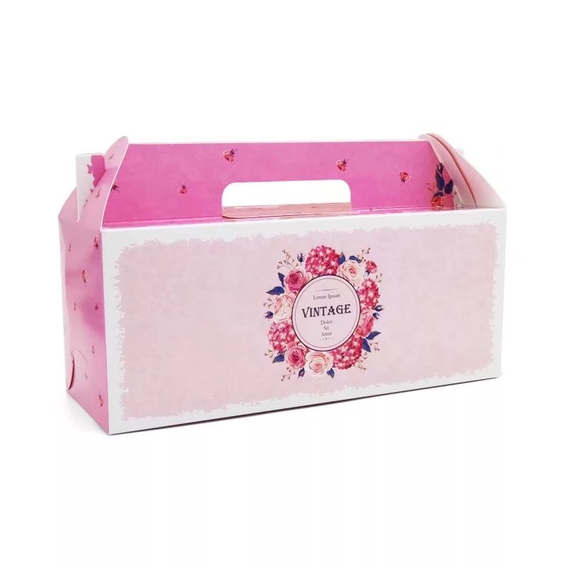 厂家直供 手提3格多色蛋糕卷包装盒蛋糕卷 纸杯蛋糕盒 含底托内托