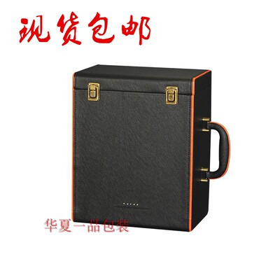 六支黑色鳄鱼纹平纹镶钻红酒皮盒红酒盒红酒礼盒葡萄酒盒现货订制|ms
