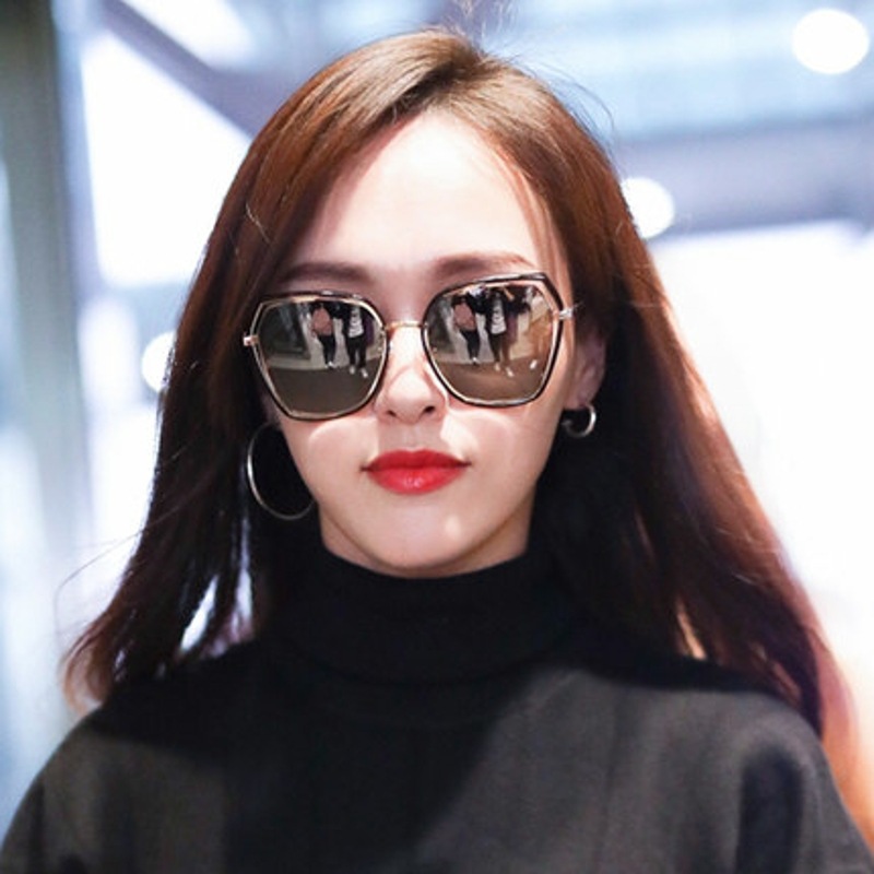 new pattern GM Korean Edition Box Metal Sunglasses fashion Retro Polygon lady Sunglasses Tang Yan Same item glasses
