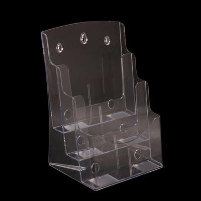 A4三层宣传单目录架文件架亚克力展示架透明彩页资料架桌面展示盒|ms