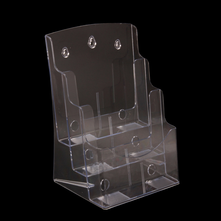 A4三层宣传单目录架文件架亚克力展示架透明彩页资料架桌面展示盒|ms