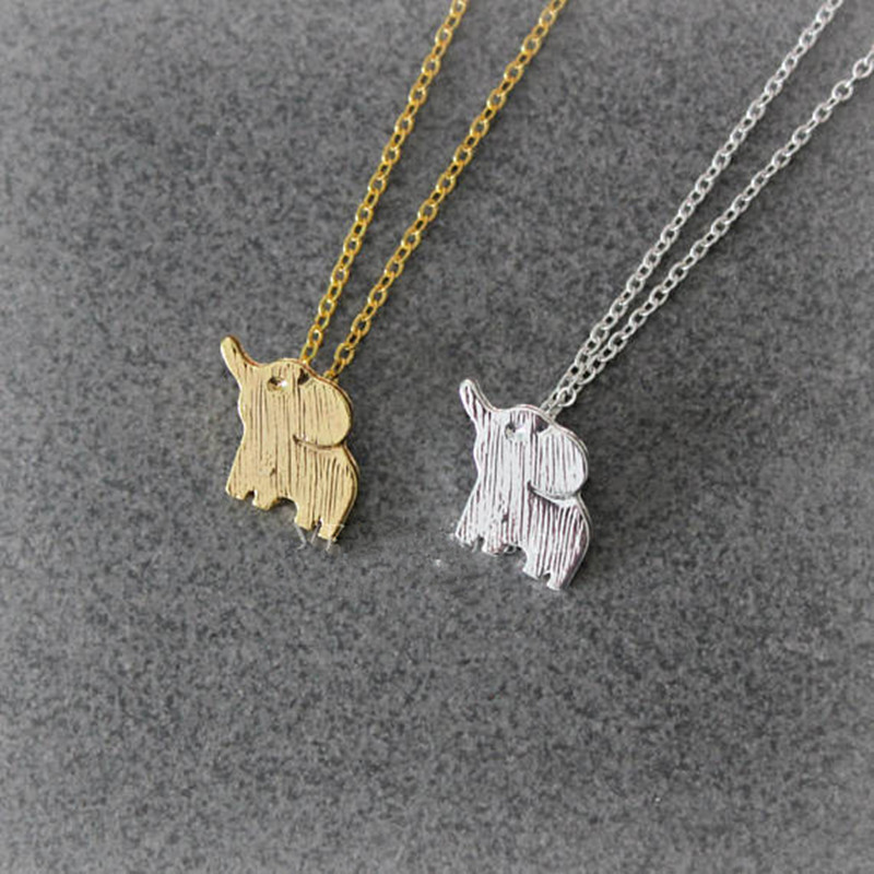 Hot Sale Cute Elephant Necklace Eco Alloy Electroplated Gold Necklace Clavicle Chain Wholesale display picture 1