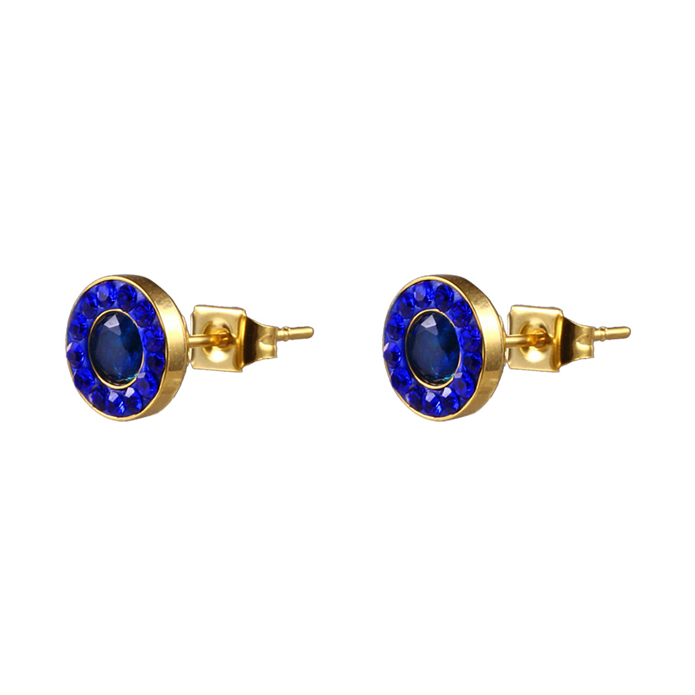 Lady Geometric 304 Stainless Steel No Inlaid 18K Gold Plated Earrings Ear Studs display picture 2