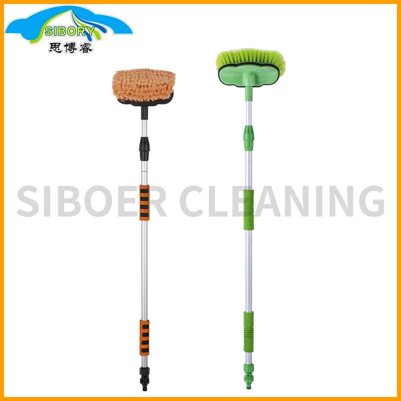 加长手柄可伸缩最长1.65米带开关通水刷PVC开绒洗车刷子