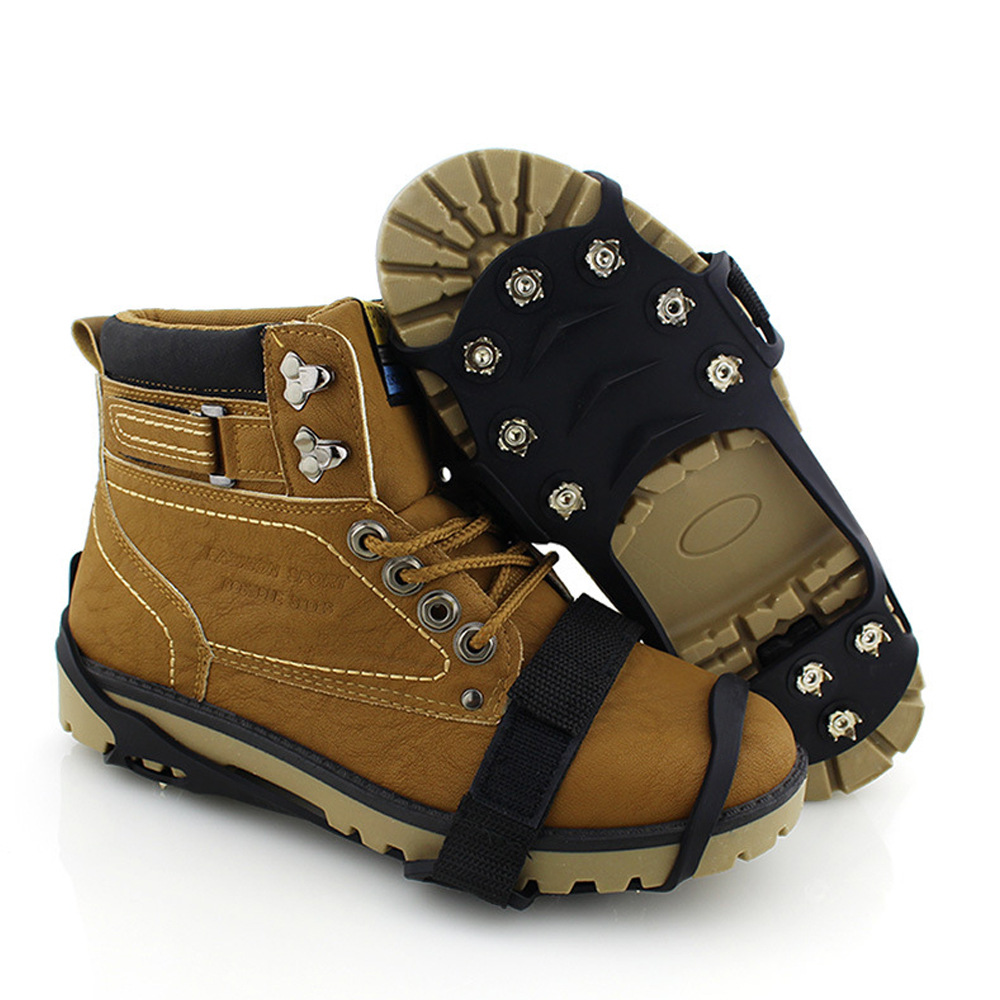 新款防滑鞋套攀冰齿十一爪户外冰爪魔术贴硅胶防滑鞋套11个钉|ru