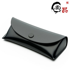 眼鏡盒 黑色皮質軟包眼鏡盒 PU亮皮太陽鏡盒 按扣式墨鏡盒可定log