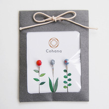 日本cohana45-001樱花珠针一包3枚手工DIY服装立裁针大头针珠针