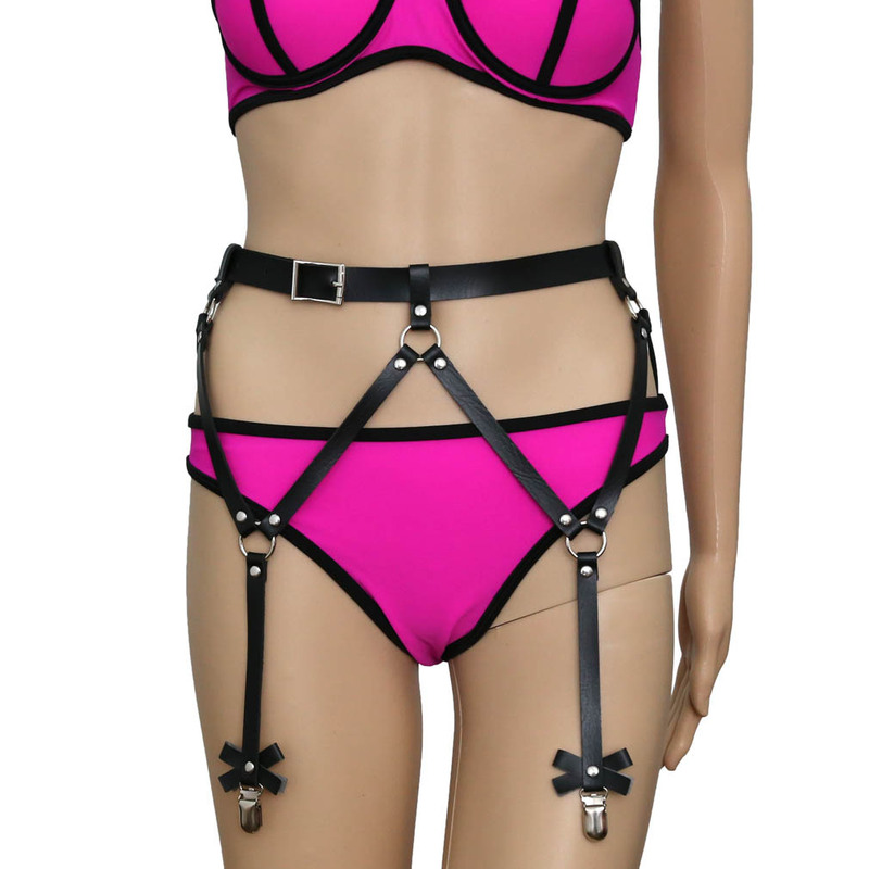 Handmade European and American sexy thigh bow leg ring Garter clip nightclub performance Rock animation belt ring