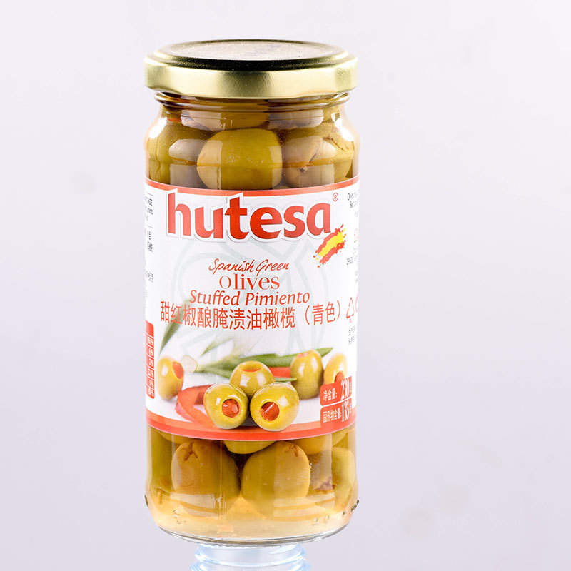 福特莎甜红椒酿腌渍油橄榄230g 甜红椒夹心橄榄