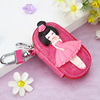 Cute leather key bag, shoulder bag, keychain, Korean style, genuine leather, wholesale