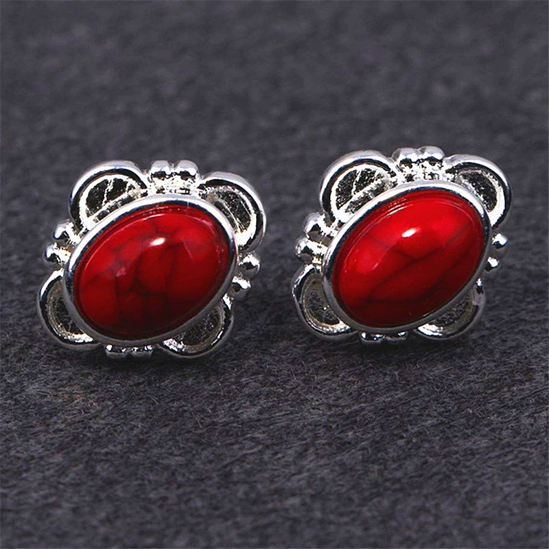 Новые инкрустированные бирюзовыми серебряными серьгами цветок сливы бирюза винтажные женские серьги желания через границу