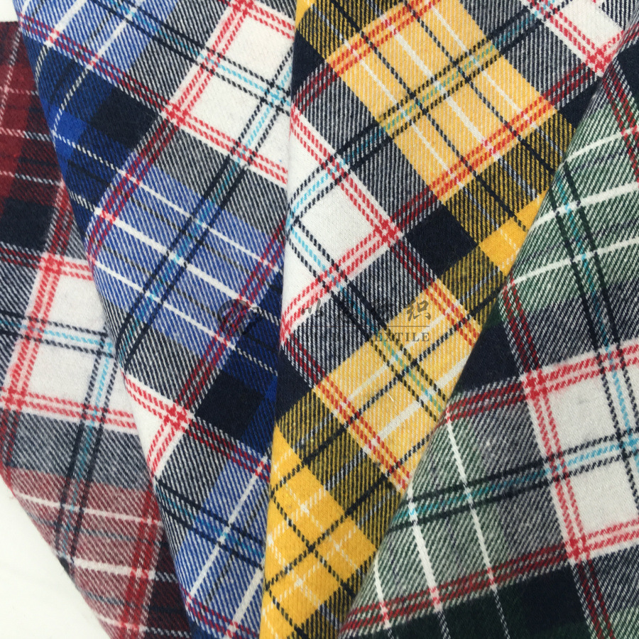 色织格子 磨毛全棉 2018秋冬款男女时尚衬衫面料 厂家直销 现货